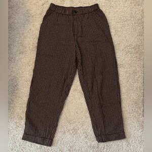 Pact Organic Cotton Checkered Lounge Pants – Brown & Black Gingham, Size S
